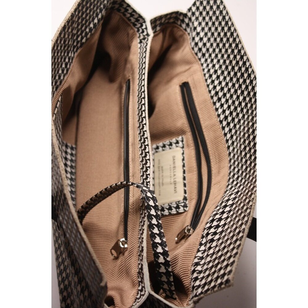 Daniella Lehavi Italian Leather Handbag in Black & White Houndstooth Pattern - Picture 4 of 10
